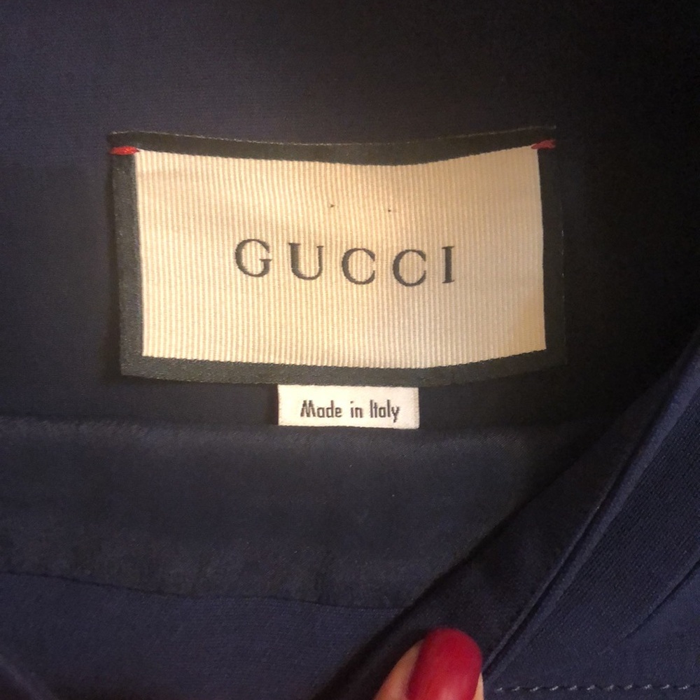Gucci Navy A-Line Skirt with Belt - Picture 8 of 10